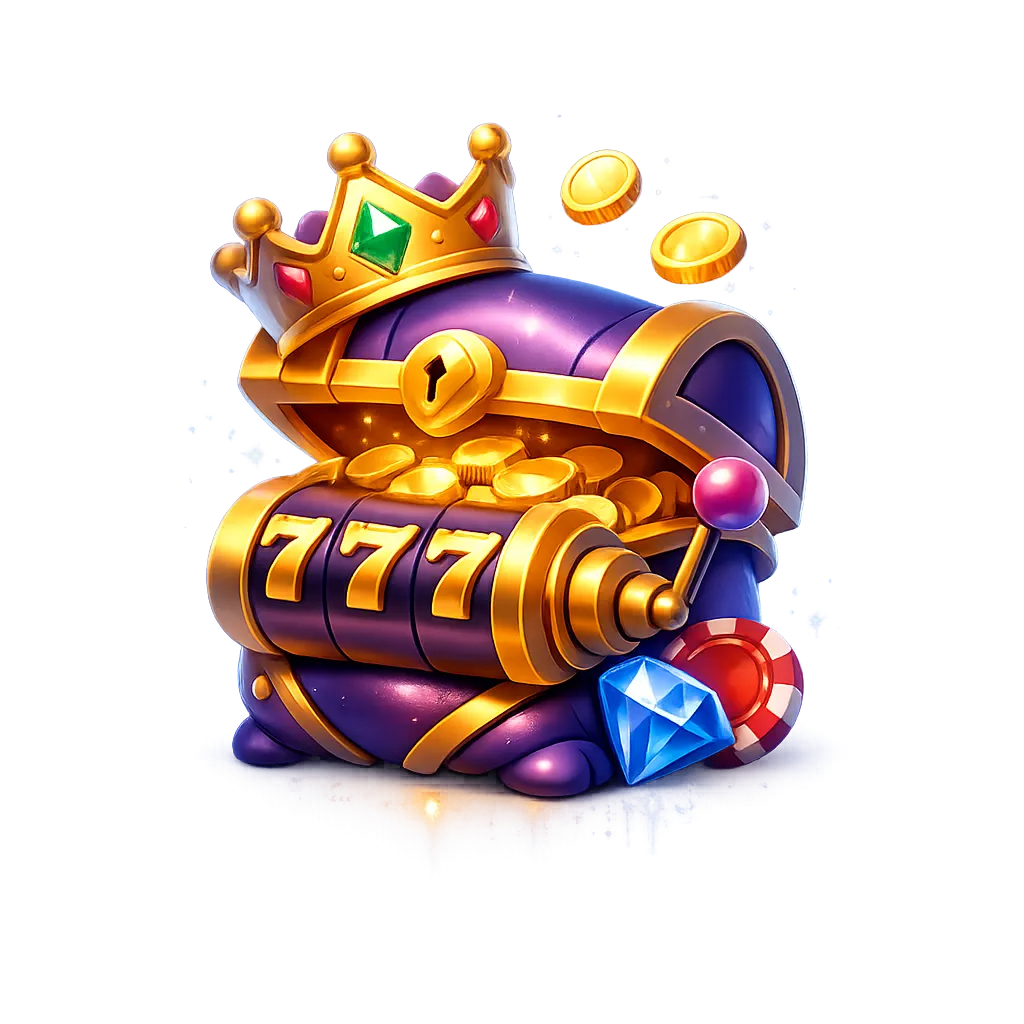 Glowing 3D aura sphere with a golden casino bonus token on a clean purple background